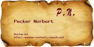 Pecker Norbert névjegykártya
